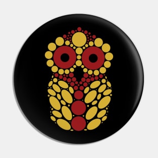 Gold and Crimson Owl Pin