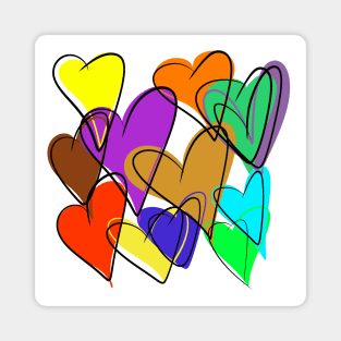 Colourful Hearts Magnet