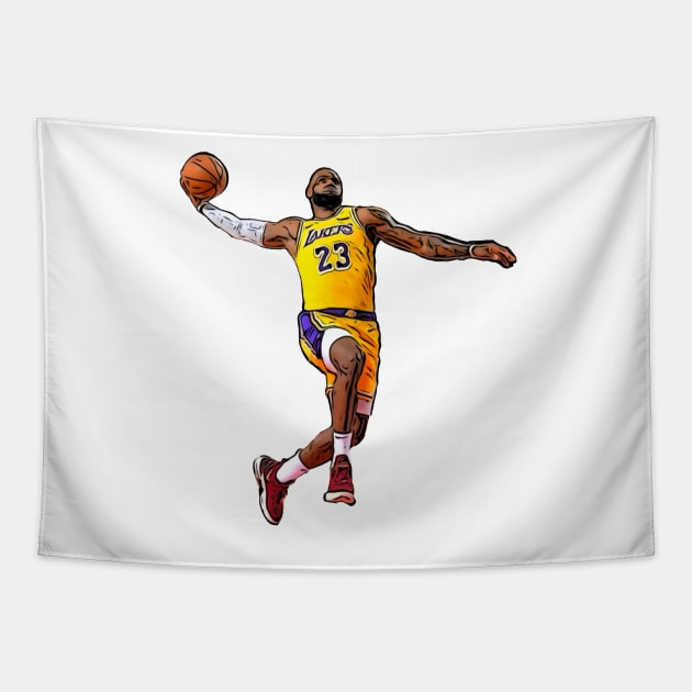 Lebron James Lakers 23 Tapestry by Binooo