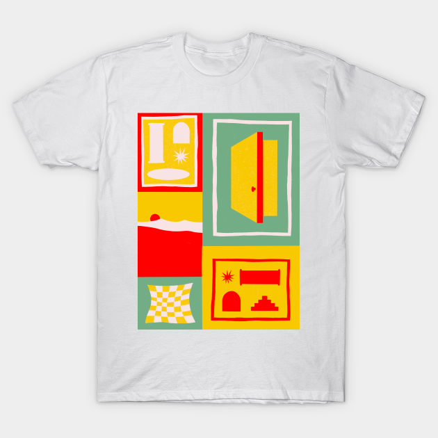 Window Shopping - Abstract Geometric Digital Collage - T-Shirt
