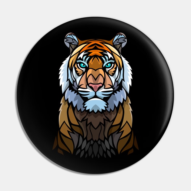 Frontal tribal tiger Pin by albertocubatas