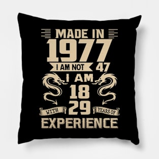 Dragon Made In 1977 I Am Not 47 I Am 18 With 29 Years Of Experience Pillow