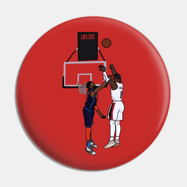 Damian Lillard Game Winner Vs The Thunder - NBA Portland Trailblazers Pin by xavierjfong