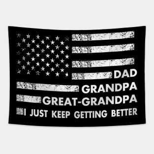 Dad Grandpa Great Grandpa - Fathers Day Flag Gift Tapestry