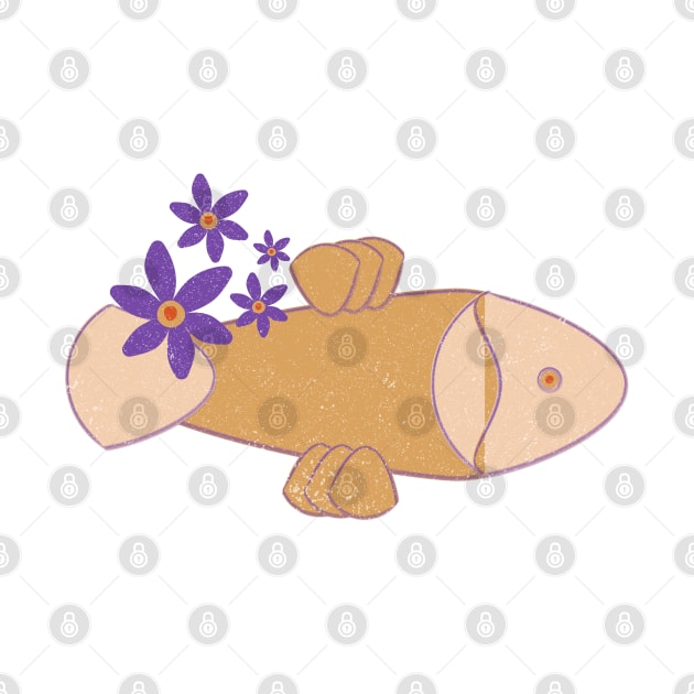 Colorful fish with purple flowers by Ezzkouch