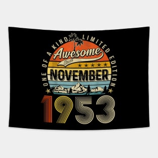 Awesome Since November 1953 Vintage 70th Birthday Tapestry