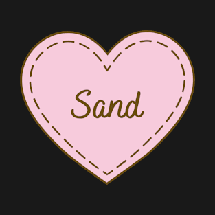 I Love Sand Simple Heart Design T-Shirt