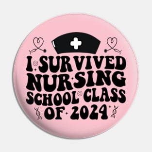 I Survived Nursing School 2024 RN ER Nurse Graduation Gifts Pin