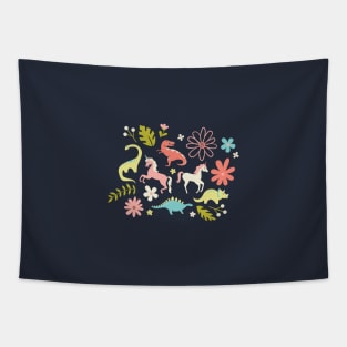 Dinosaurs + Unicorns Tapestry