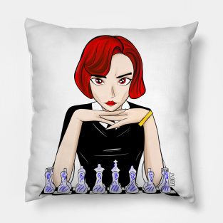 the queen's gambit beth harmon the chess master Pillow