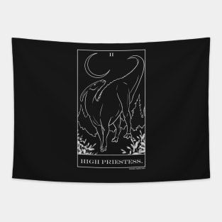 High Priestess Dinosaur Parasaurolophus Tarot Tapestry