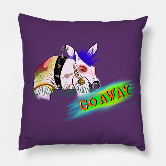 Go Away! Pillow by skrbly