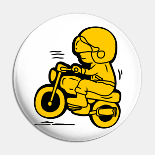 motorcyclist in black and yellow color Pin