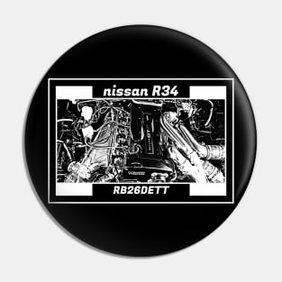 NISSAN SKYLINE GT-R R34 ENGINE (Black Version) Pin