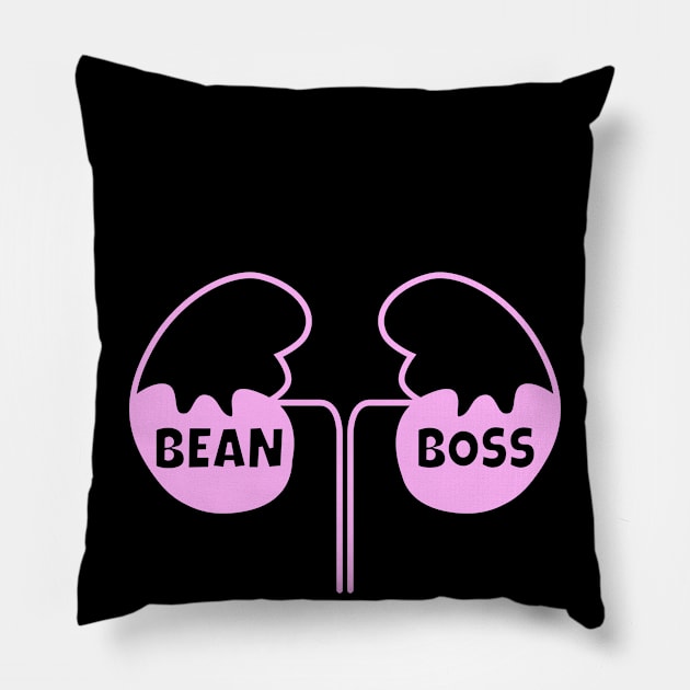 Nephrologist, bean boss - pink Pillow by MedicineIsHard