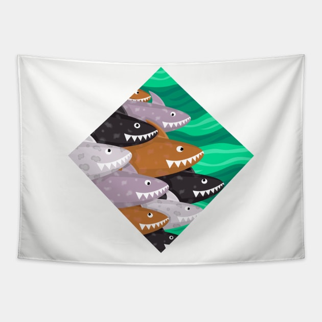 Sharks new color Tapestry by Utlandia