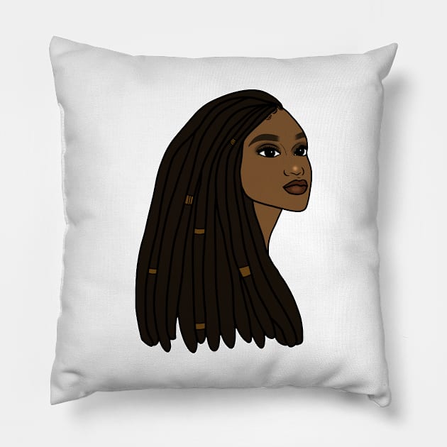 Rasta Woman African Afro Melanin Jamaican Pillow by dukito