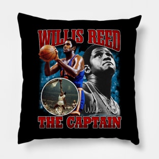 Willis Reed The Captain Basketball Legend Signature Vintage Retro 80s 90s Bootleg Rap Style Pillow