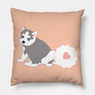Farting Siberian Husky Puppy Pillow