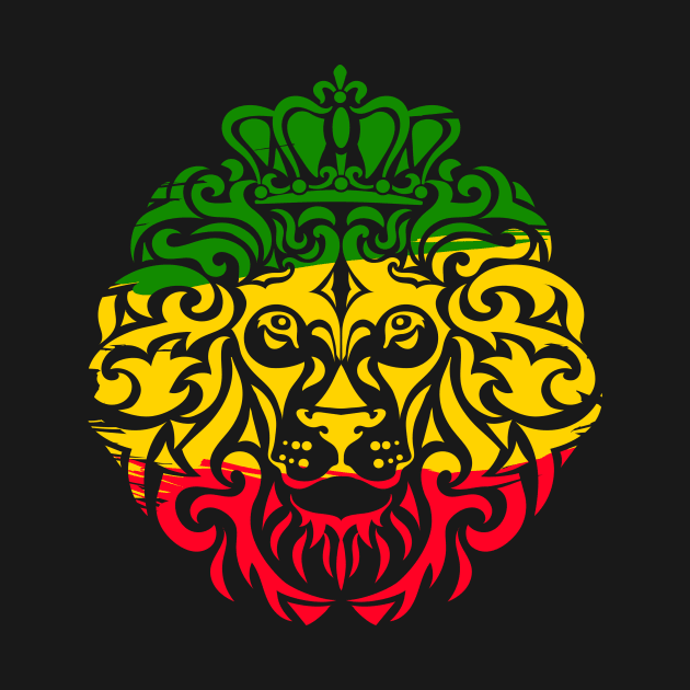 Lion of Judah, Rasta, King, Ethiopia flag by alzo