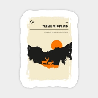 Yosemite National Park California Nature Minimal Travel Poster Magnet