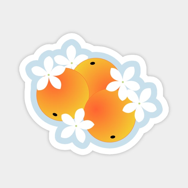 Oranges and Orange Blossoms Magnet by MerryMakewell