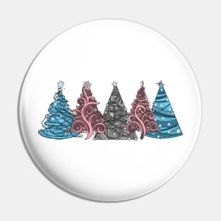 Large Spiral Transgender Pride Flag Christmas Tree Vector Pin