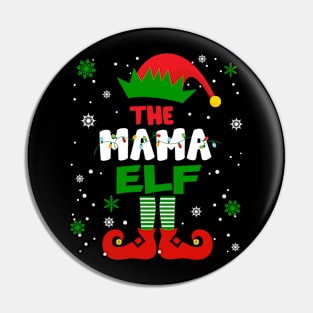 Mama Elf Christmas Funny Family Pajama Matching Xmas Pin