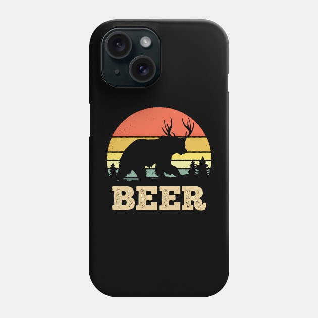 Vintage Sunset Beer Bear Funny Pun Phone Case by DetourShirts