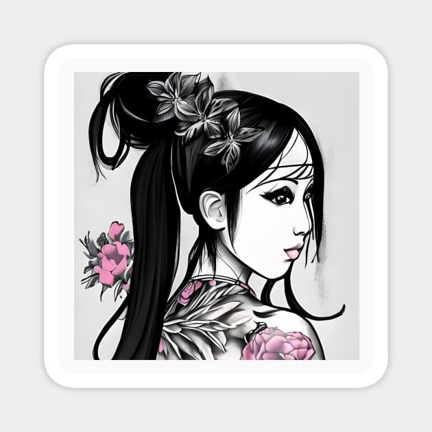 Geisha Tattoo Magnet by animegirlnft