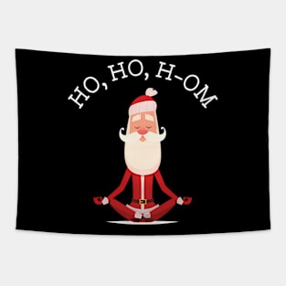 Ho Ho H-Om With Yoga Santa Tapestry