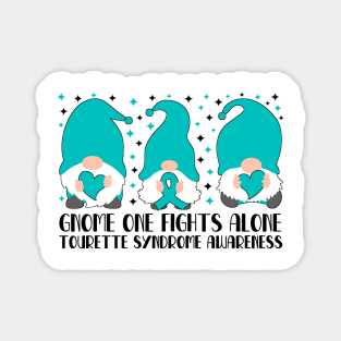 Gnome One Fights Alone Tourette Syndrome Awareness Magnet