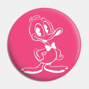 Cool White 1930s Cartoon Duck Pin