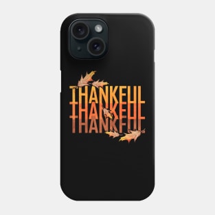 Vintage Brown Leaves Thankful Logo For Thanksgiving Phone Case