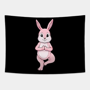 Rabbit at Yoga Exercises while Standing Tapestry