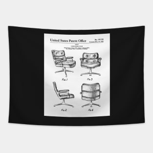 Chair Patent - Office Decor Modernist Design Art - White Tapestry