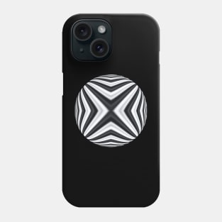 Black and white spherical geometric globe with three dimensional optic. Phone Case