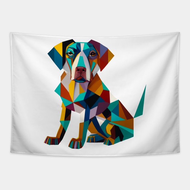 Cute Dog Colorful Tapestry by marsyazamanta