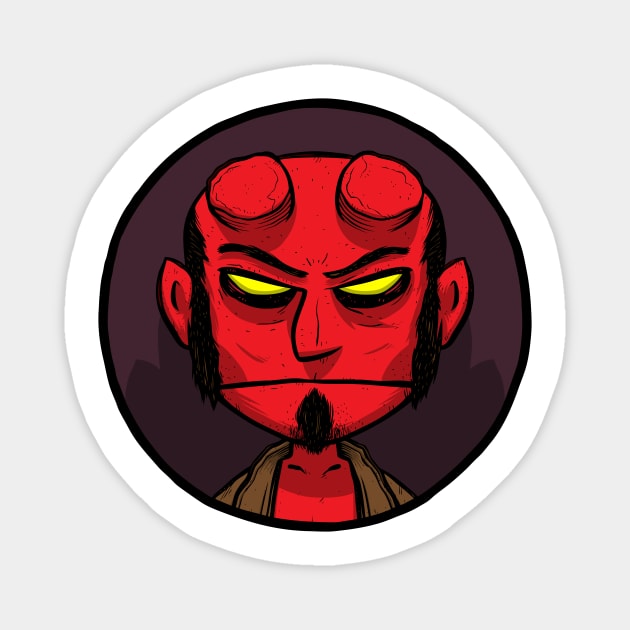 Hellboy Magnet by Baddest Shirt Co.