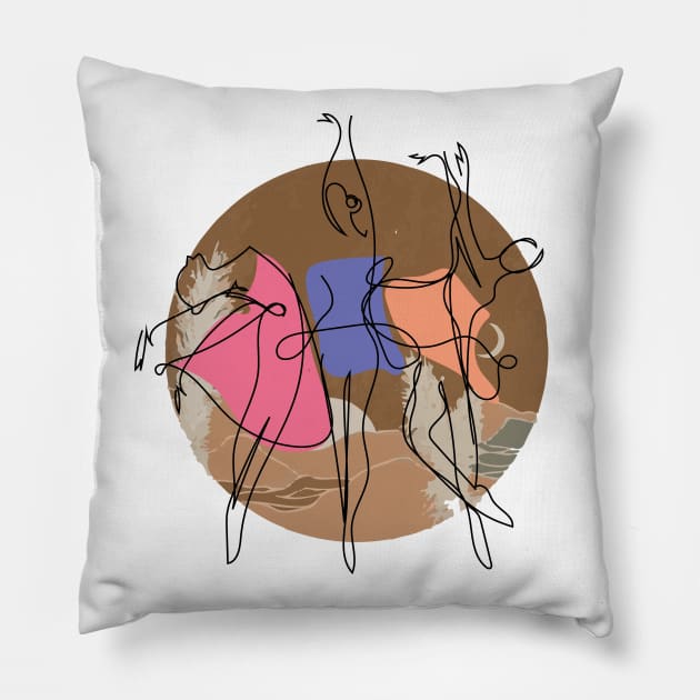 Three Beautiful Ballerinas  |  Passion Pillow by Art by Ergate