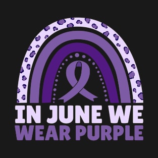 In June Wear Purple Rainbow Leopard Alzheimers Awareness T-Shirt