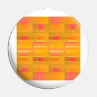 Argyle - Pink and Yellow on Stripes and Rectangles Pin