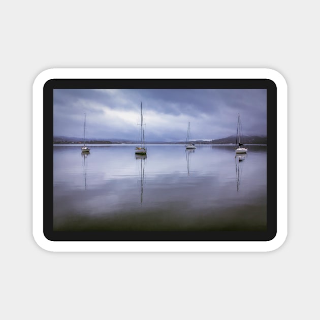 Boats in the mist Magnet by dags