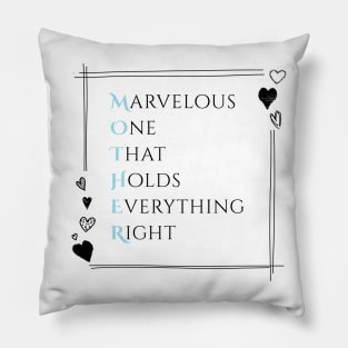 Marvelous One That Holds Everything Right - Best Mother Acrostic Pillow