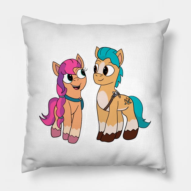 Sunny and Hitch (2021) Pillow by seasonsofMCG