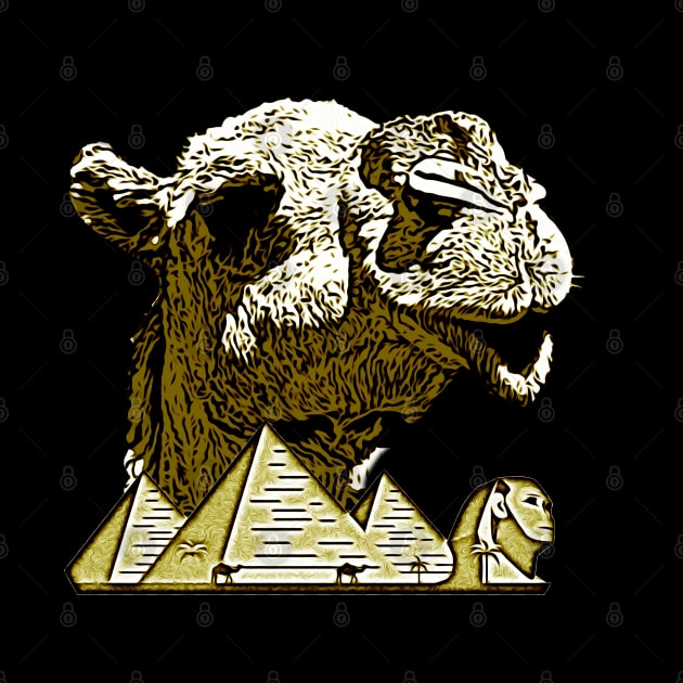 Egyptian Camel & Pyramids by anbartshirts