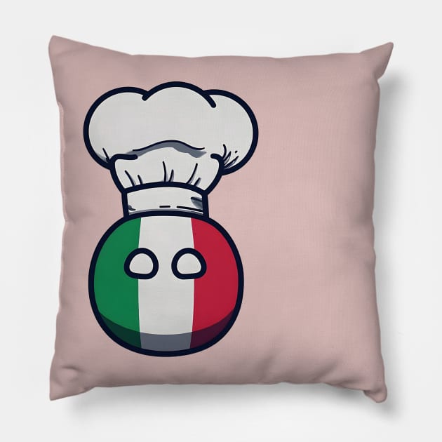 Polandball Chef Italy Countryball Pillow by Polandball World