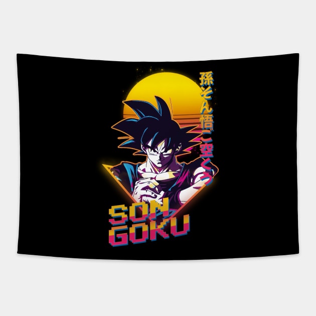 son goku saiyan Tapestry by Retrostyle