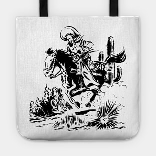 Cactus Desert Rodeo Western Retro Comic Tote