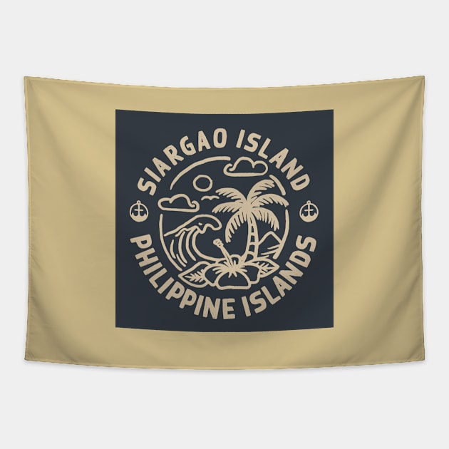 Siargao.Island Tourist spot Logo Design Tapestry by Al-loony